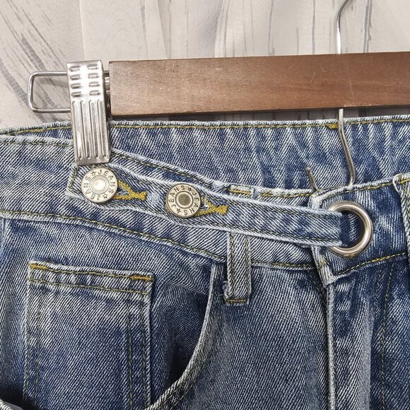 Daisy Blue Washed Wide Leg High Rise Cropped Jeans Size S - Picture 3 of 11